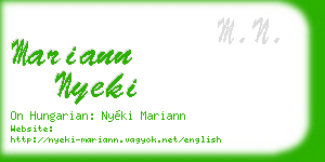 mariann nyeki business card