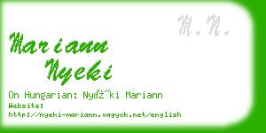 mariann nyeki business card